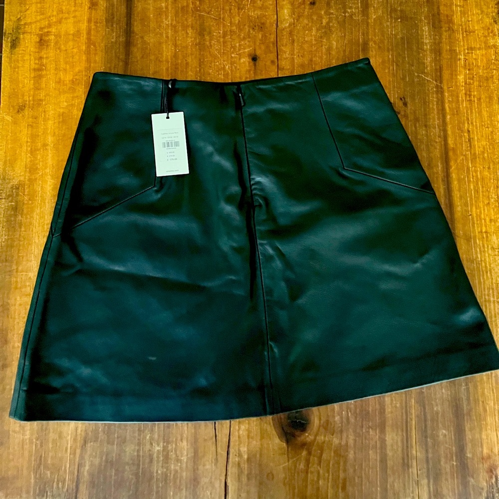 Leather A-Line skirt